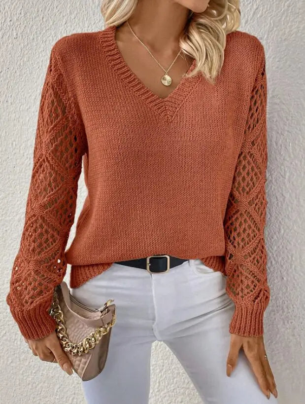 Suéter de cuello en V de otoño e invierno