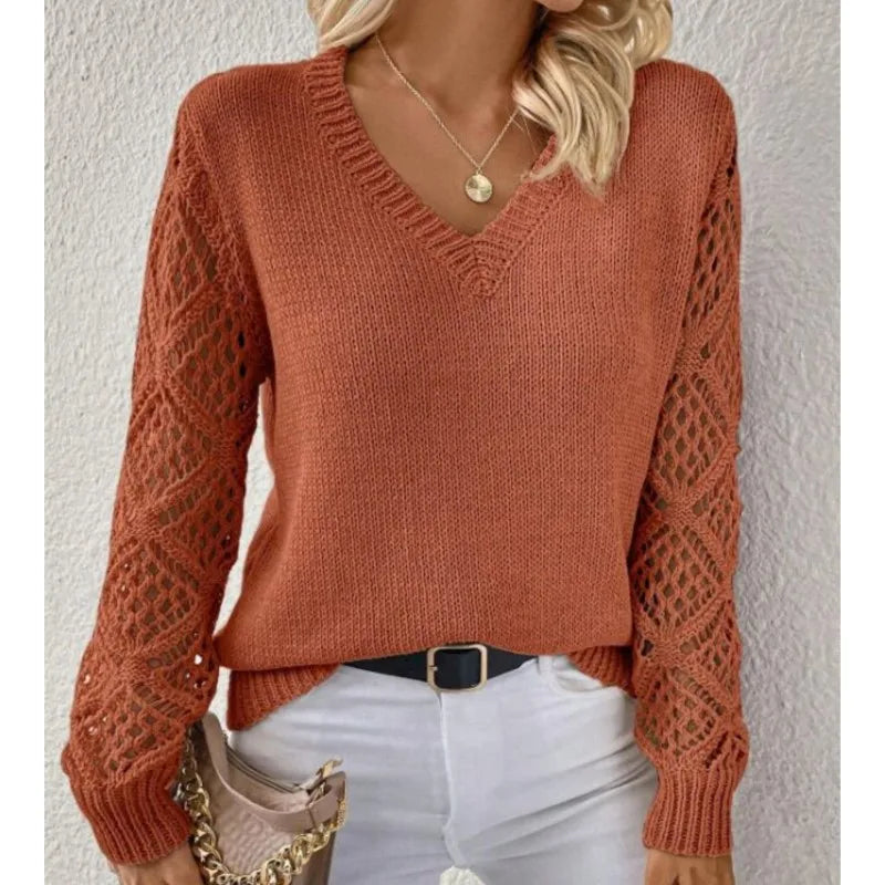 Suéter de cuello en V de otoño e invierno