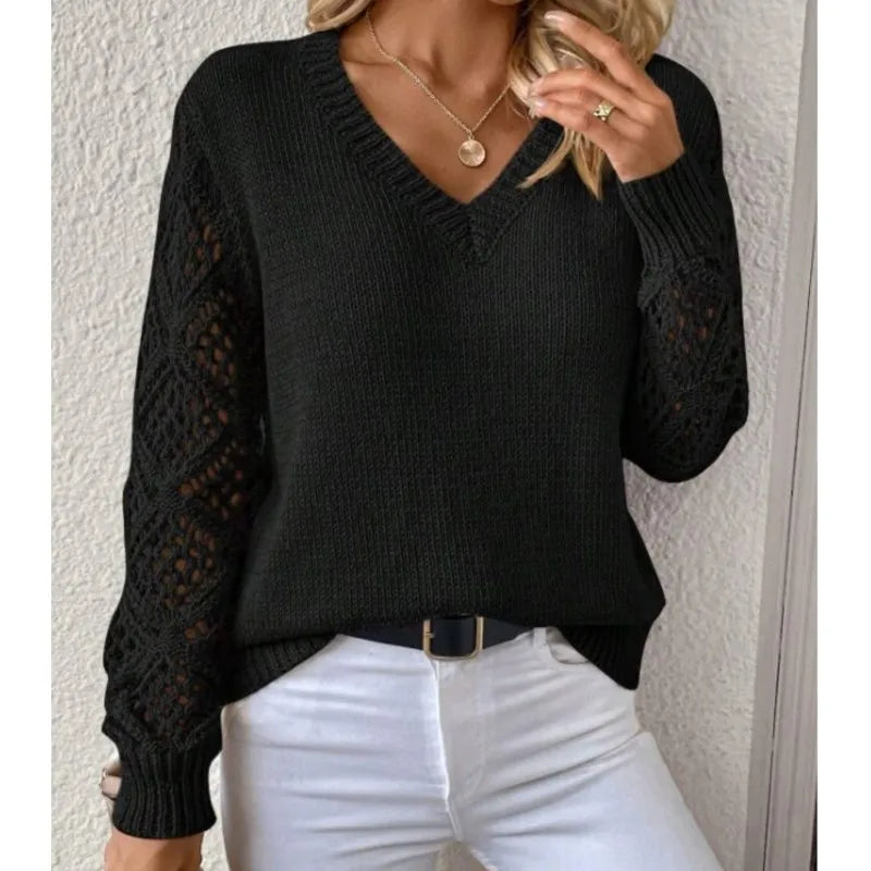 Suéter de cuello en V de otoño e invierno